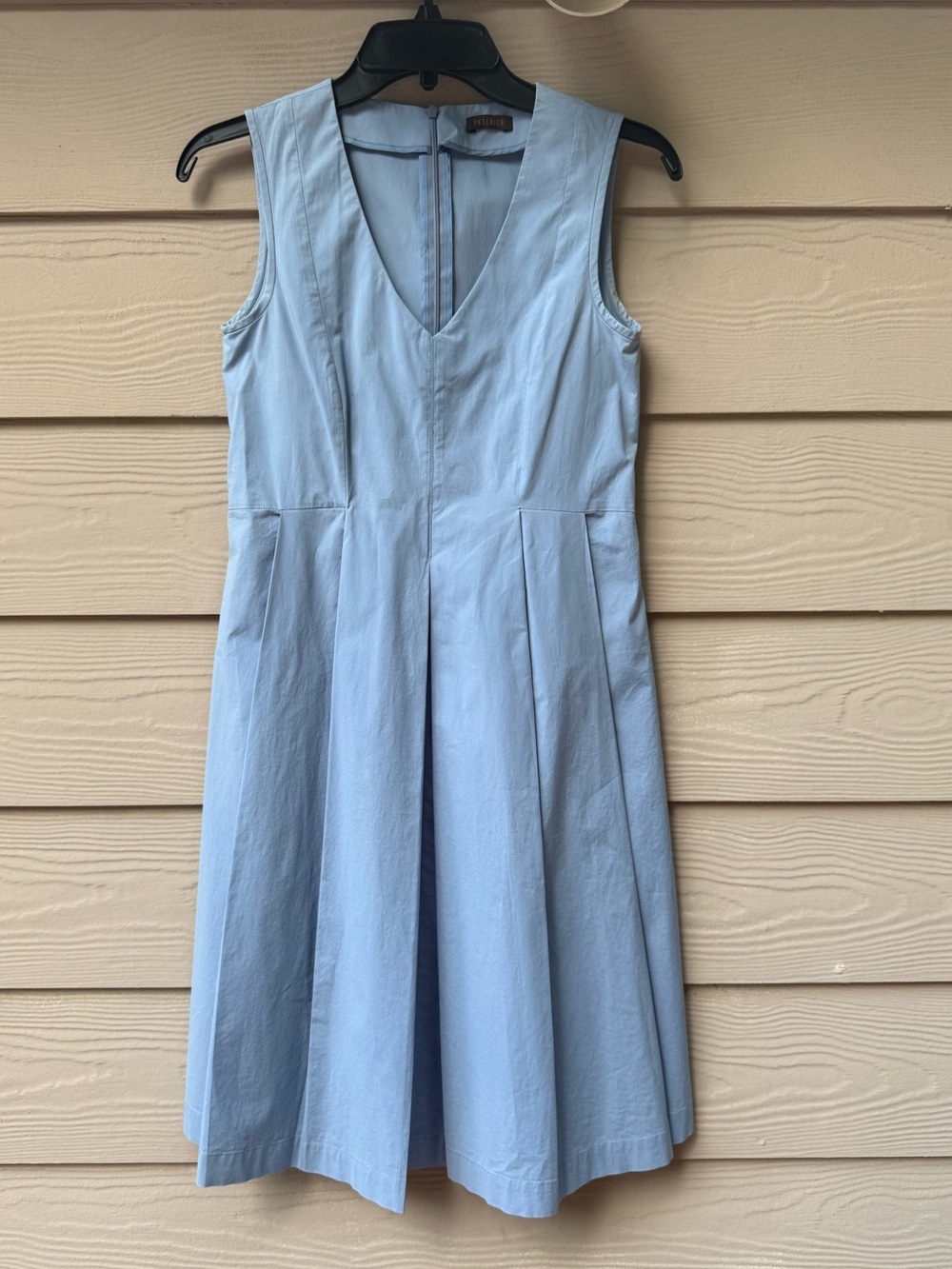 Peserico Light Blue Sleeveless V-Neck Fit & Flare Dress